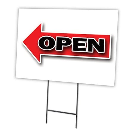 Signmission Giant Left Open Arrow Yard & Stake outdoor plastic coroplast window, C-1216 Giant Left Open Arrow C-1216 Giant Left Open Arrow